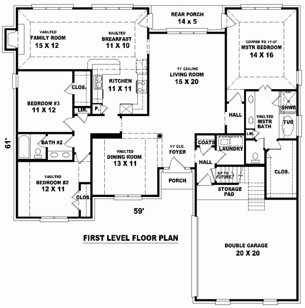 European One-Story Level One of Plan 46813