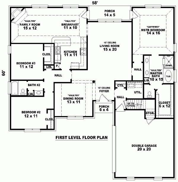 European One-Story Level One of Plan 46815