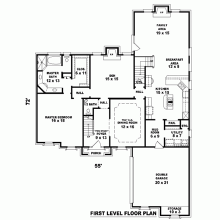 House Plan 46816 First Level Plan