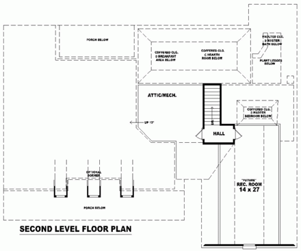House Plan 46817 Second Level Plan