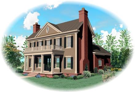 Colonial Elevation of Plan 46818