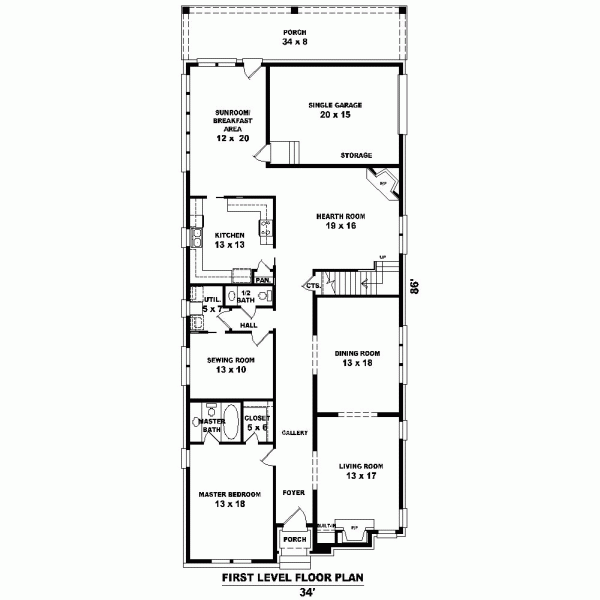 Narrow Lot Level One of Plan 46822