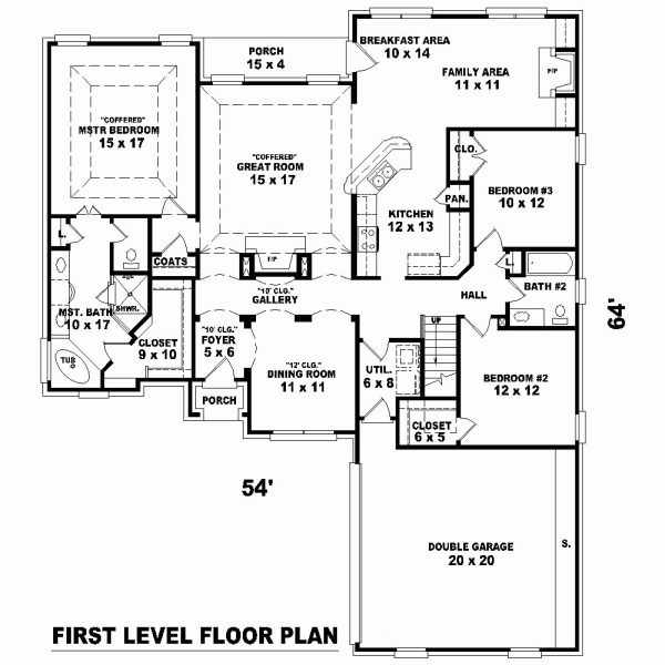 One-Story Level One of Plan 46837