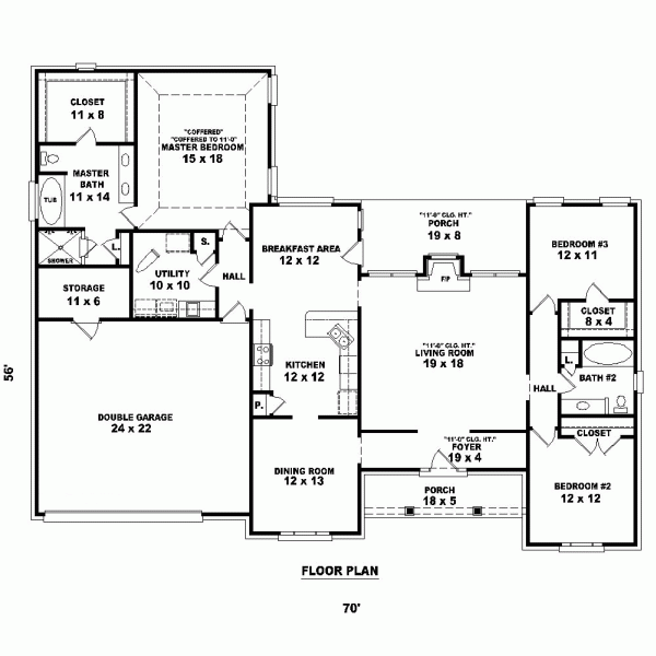One-Story Level One of Plan 46842