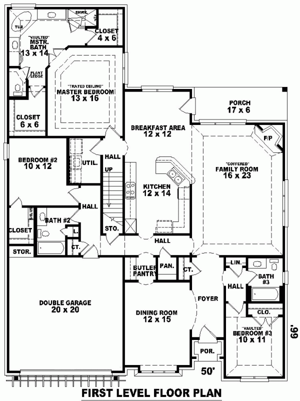 European One-Story Level One of Plan 46859