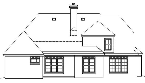 Traditional Rear Elevation of Plan 46869