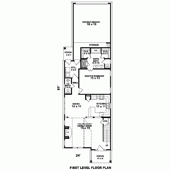 Narrow Lot Level One of Plan 46880