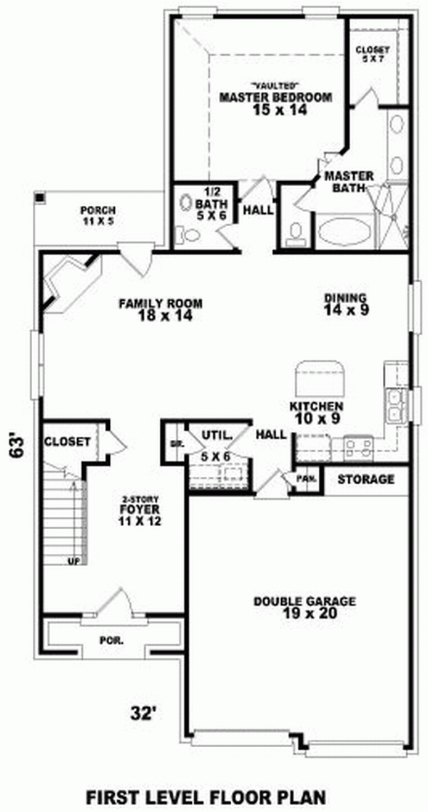 Narrow Lot Level One of Plan 46894