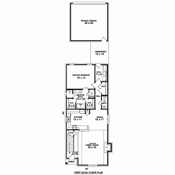 Narrow Lot Level One of Plan 46901