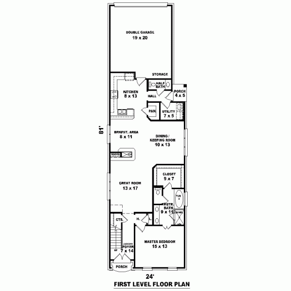 Narrow Lot Level One of Plan 46905