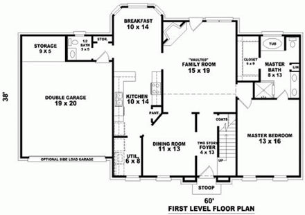 House Plan 46914 First Level Plan