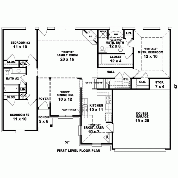 One-Story Level One of Plan 46930