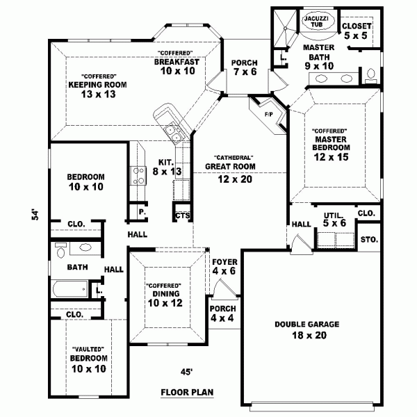 One-Story Level One of Plan 46932