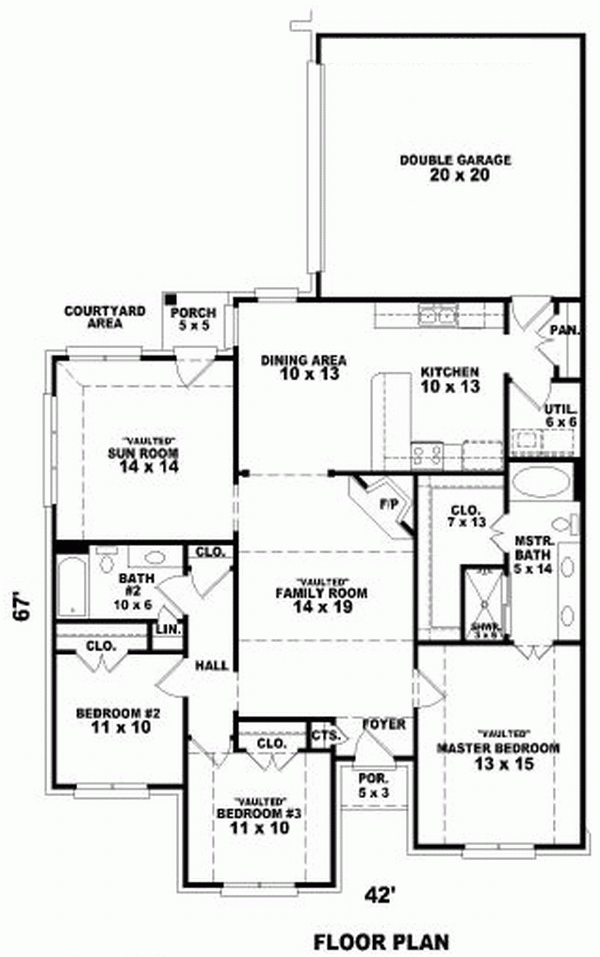 One-Story Level One of Plan 46933