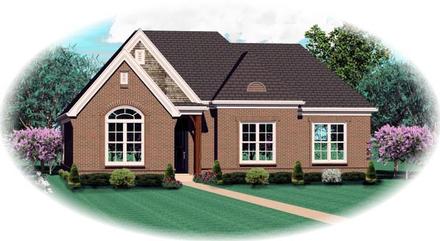 One-Story Elevation of Plan 46934