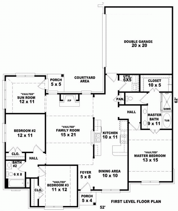 One-Story Level One of Plan 46938