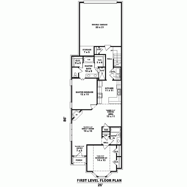 Narrow Lot Level One of Plan 46949