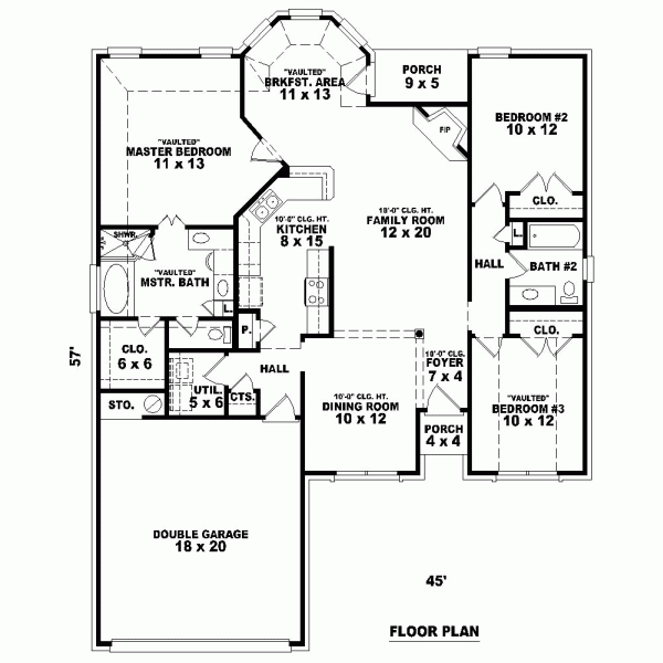 One-Story Level One of Plan 46956