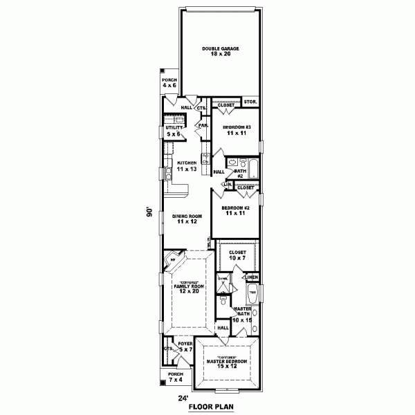 Narrow Lot One-Story Level One of Plan 46976