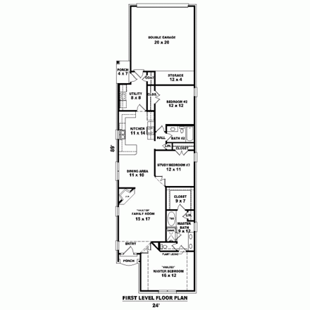 House Plan 46980 First Level Plan