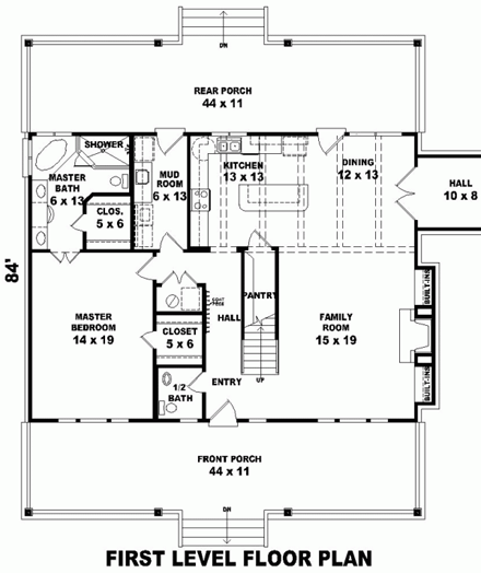 House Plan 46982 First Level Plan