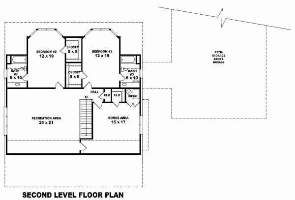 Country Farmhouse Level Two of Plan 46982