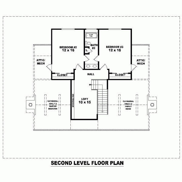 Country Farmhouse Level Two of Plan 46983