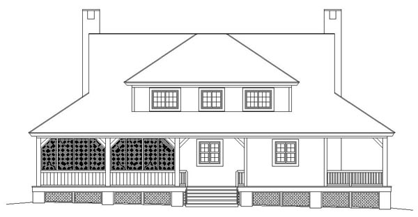 Country Farmhouse Rear Elevation of Plan 46983