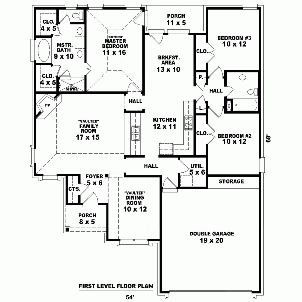 One-Story Level One of Plan 46993