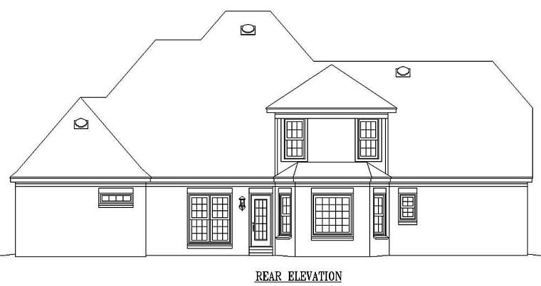 Victorian Rear Elevation of Plan 47010