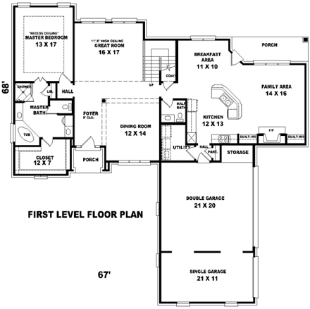 House Plan 47031 First Level Plan