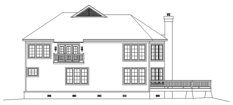 Coastal Rear Elevation of Plan 47032