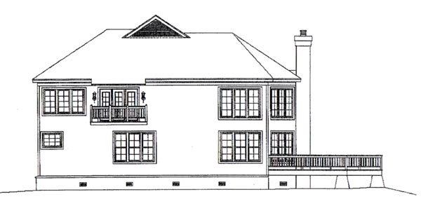 Country Rear Elevation of Plan 47033