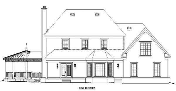 Country Rear Elevation of Plan 47047