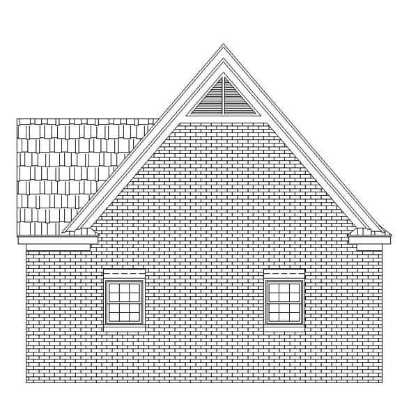 Traditional Rear Elevation of Plan 47052