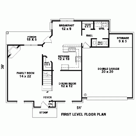 House Plan 47054 First Level Plan