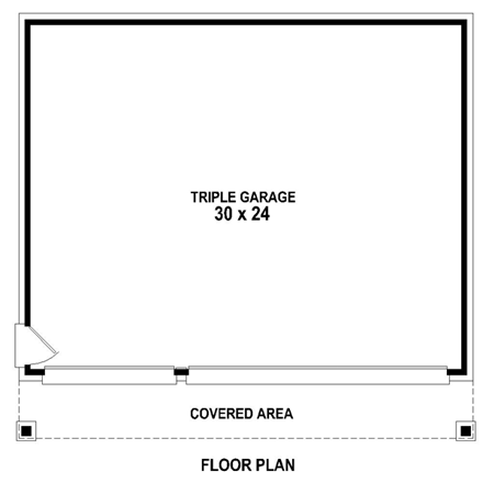 Garage Plan 47061 - 3 Car Garage First Level Plan