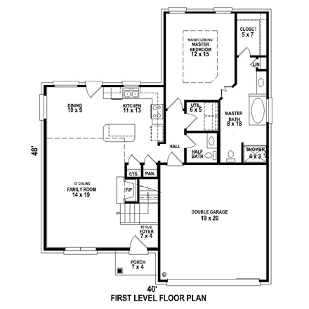 House Plan 47096 First Level Plan