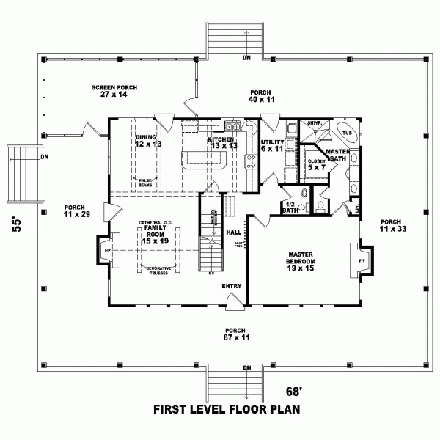 House Plan 47110 First Level Plan