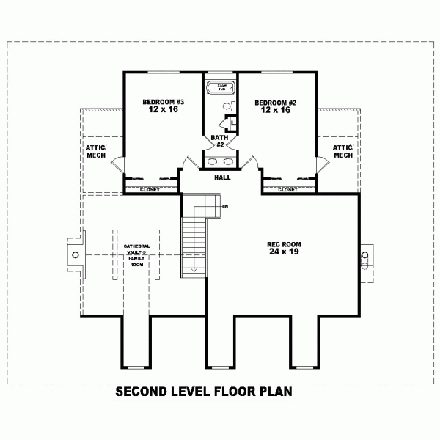 House Plan 47110 Second Level Plan