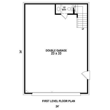 Garage Plan 47114 - 2 Car Garage First Level Plan