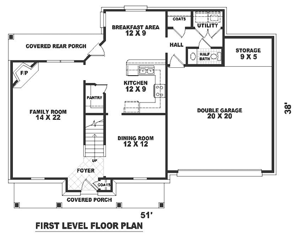 Colonial Country Traditional Level One of Plan 47131