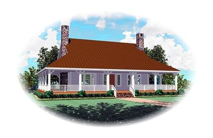 Country Florida Traditional Elevation of Plan 47140