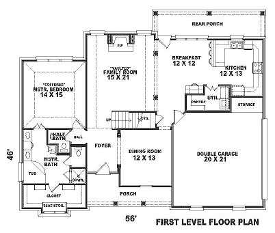 Farmhouse Traditional Level One of Plan 47143