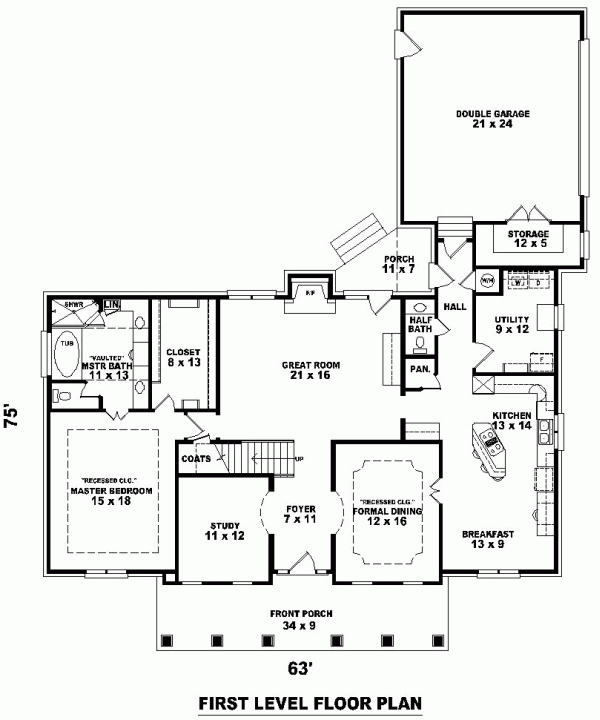 House Plan 47150 Level One