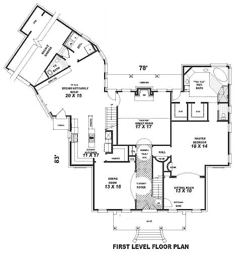 Colonial Traditional Level One of Plan 47154