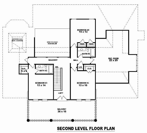 Colonial Plantation Traditional Level Two of Plan 47157