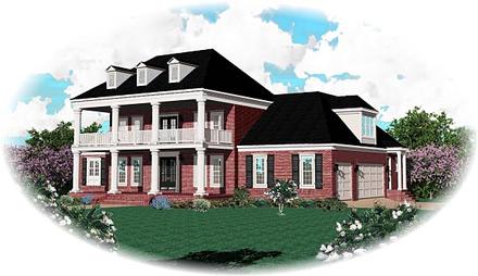 Colonial Plantation Traditional Elevation of Plan 47157