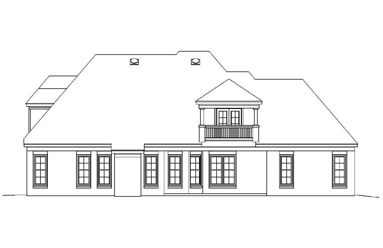 Traditional Rear Elevation of Plan 47158