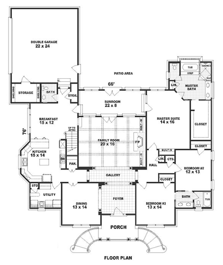 House Plan 47160 First Level Plan